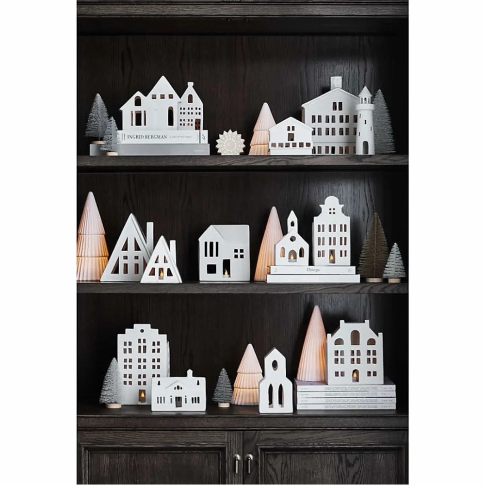 Crate&Barrel White Ceramic Lighted Tree MEDIUM